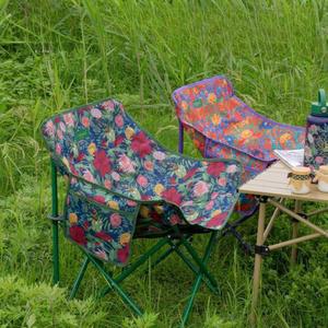 꽃무늬 캠핑의자 초경량 업그레이드 보강재 미니 등받이체어 커밋 의자 접이식 접이식의자