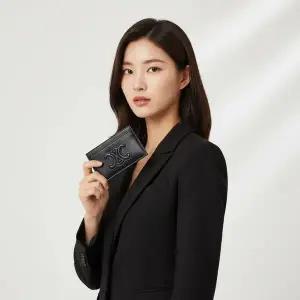[셀린느] 트리오페 샤이니 카프스킨 카드지갑 블랙 10B703EMH 38NO 151632369