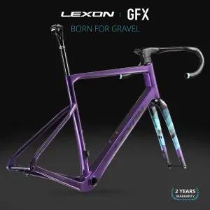 자전거프레임 Lexon 탄소 자갈 프레임 디스크 브레이크 오프로드 자전거 사이클크로스 로드 사이클링