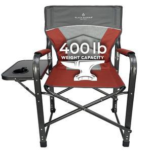 접이식 사이드 테이블이 있는 XL 디렉터 야외 해변 팔걸이를 하이백이 위한 듀티 오버사이즈 게이트 스포츠를 400파운드 캠프 지원 의자는 패딩 의자 헤비 시트 잔디