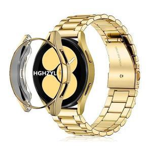 삼성 갤럭시 시계 6/5 용 금속 스테인레스 스틸 스트랩 6 43mm 보호 40mm 47mm 팔찌 44mm 케이스 클래식