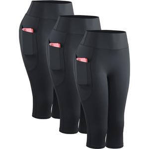 캐드머스 여성용 하이 웨이스트 운동 레깅스 카프리스 요가 사이드 포켓용