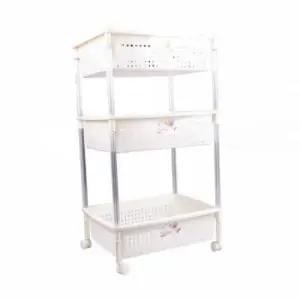 [생활] 다용도 이동식 선반 트롤리 3단 대 수납선반 바퀴선반