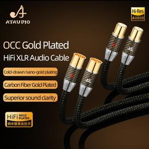 ATaudi 호환O HiFi XLR 밸런스드 케이블앰프 스피커 호환용  OCC 금도금 코어 남성-2XLR 여성 플매트 카펫