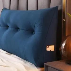 [Deco] 침대 삼각 등받이쿠션 100cm 블루