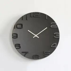 [Deco] 심플 벽시계 14in 숫자 원형 침실 거실 인테리어 벽걸이 무소음
