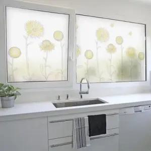 [Deco] 유리창시트지 무점착유리시트지 dmck087 m 빈티지해바라기 유리시트지