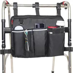 컵 홀더가 있는 접이식 워커용 UlifeBetter 워커 백 롤레이터 정리함 보관 파우치 시니어용 액세서리 (큰