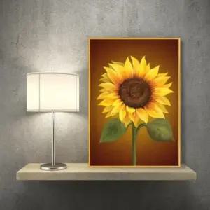 [Deco] 해바라기그림액자 풍수그림 돈들어오는 A3goldAL2