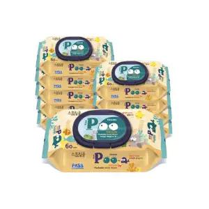 스프링클 비데 푸 화장실용 물티슈 캡형 60매 10팩 {QHJ}