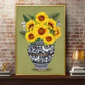 [Deco] 8.올리브바탕 해바라기화병그림_A2 골드알루미늄
