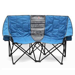 써니필 접이식 더블 캠핑 의자 오버사이즈 휴대용 외부 접이식 잔디 외부 튼튼한 여행 2인용 공간 러브시트 보관