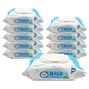 깨끗한나라 페퍼민트 엠보싱 물티슈 캡형 70매 10팩 {QHJ}