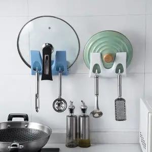 2P 무타공 냄비 뚜껑 거치대 냄비 뚜껑 걸이 부착식 도마 거치대 WFJIVIC