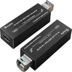 단일 모드에서 최대 20km까지 SFP 모듈이 탑재된 미니 4K HDMI-LC 파이버 익스텐더 10.3Gbps 비디오 컨버터