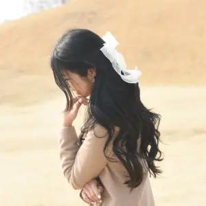 레이스 쉬폰 더블 리본 롱 헤어핀 12Colors 리본레이스핀 레이스리본핀 공단리본핀