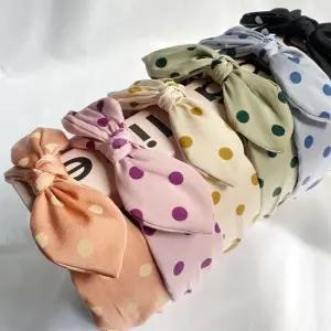 도트 소프트 와이드 러블리 리본 헤어밴드 머리띠 도트헤어밴드 땡땡이머리띠 컬러머리띠