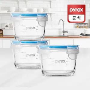 [모두쇼핑}코렐 파이렉스 원형 유리 이유식용기 165ml 3p세트 유아식용기 이유식계량용기 눈금이유식용기