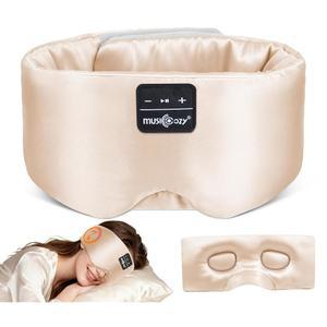 [미국배송] MUSICOZY 3D 실크 블루투스 수면 마스크 헤드폰 초박형 무선 스피커가 장착된 멀버리 마스크 사이드 슬리피어를 위한 5.4 남성 여성을 음악 선물
