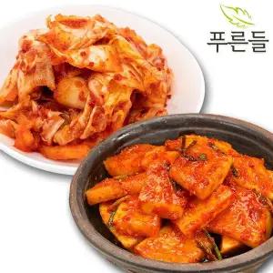 [푸른들] 양념한가득 남도식 맛김치 1kg + 석박지 1kg