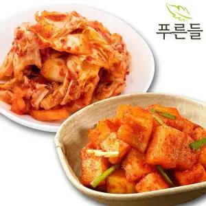 [푸른들] 양념한가득 남도식 맛김치 1kg + 깍두기 1kg