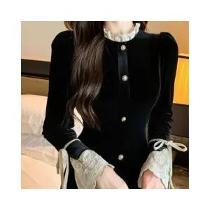 아리엘스타일 연말룩 벨벳원피스 하객룩 쉬엘던롱원피스1131306