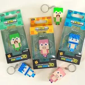 ( )주민버전 피규어키링 피규어가방고리 키링 1박스 불빛가방고리 픽셀피규어
