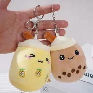 달콤 밀크티 주스 컵 인형 키링 포인트 가방고리 캐릭터키링