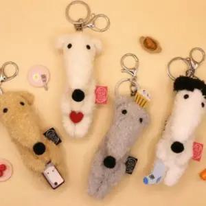 (옵션 그레이)차렷 강아지 벌서는 보르조이 가방고리 키링 선물 커플키링