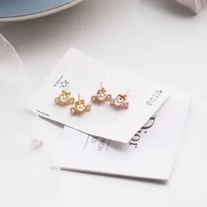 실버) 트리플 펄 귀걸이 진주귀걸이 큐빅귀걸이 미니멀귀걸이 데일리귀걸이