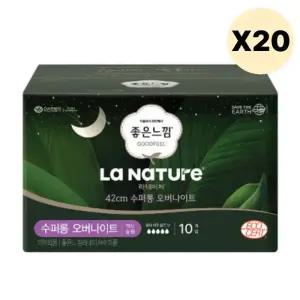 좋은느낌 오버나이트 슈퍼롱 라네이처 맥시 10매 X 20