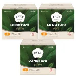 좋은느낌 팬티라이너 롱 생리대 라네이처 28매 X 3