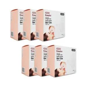 유미 신생아 일회용 젖병 휴대용 외출용 핑크 4P X6개