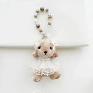 이거찜 향기나는 곰인형 비즈 핸드폰스트랩 키링 열쇠고리 키홀더 가방고리 펜던트 테그홀더