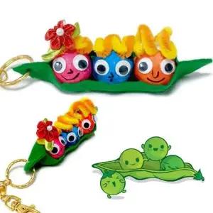 ( )완두 콩 가족 키링 열쇠고리 만들기 키트 재료 DIY 세트