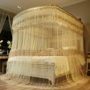 캐노피 침대모기장 180x200베이지 대형모기장 침대캐노피 레일모기장 실내모기장 사각모기장