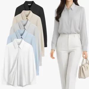 여성 쉬폰 블라우스 여자 링클프리 셔츠 구김없는 정장 면접 남방셔츠 와이셔츠 오피스룩 빅사이즈 44~99