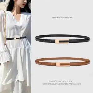 여성용 클래식 가죽 허리띠 정장용 데님 청바지 원피스 벨트