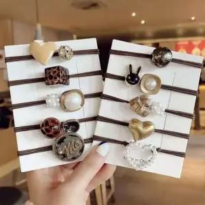 여자 머리 고무줄 10종 세트 데일리 포인트 머리끈 머리끈세트 포인트머리끈 방울머리끈