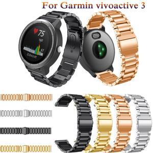 20mm 스테인레스 스틸 스트랩 Garmin Vivoactive 3 4 Vivoactive3 HR 645 팔찌 Forerunner