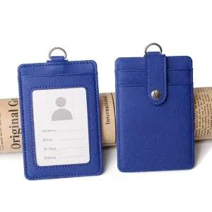카드지갑 케이스 블루 사원증 목걸이 릴홀더