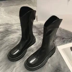 신상 여자 미들 부츠 종아리 구두 슈즈 워커 신발 통굽부츠 여자정장구두 여자키높이신발