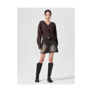 에잇세컨즈 8SECONDS 틴워싱 미니스커트 블랙 1629850