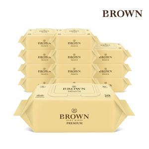 브라운물티슈 프리미엄 20매 휴대용 캡형 12팩