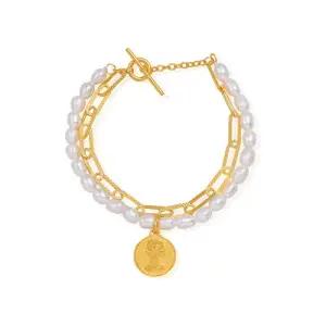 여자 순금 팔찌 7.5g 24K [진주 클립 토글]