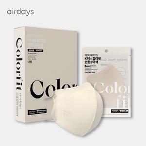 에어데이즈 KF94 마스크 컬러핏 소형 50매_연한상아색 조정석 마스크