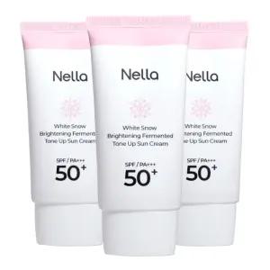 넬라 하얀눈 광채발효 톤업 선크림 50g, 3개