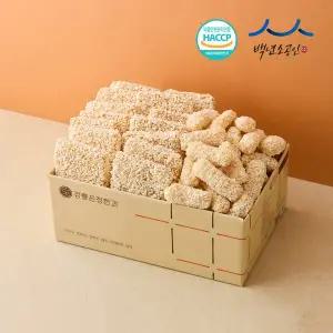 [강릉은정한과] 찹쌀과줄+찹쌀강정 유과 혼합 1kg 대용량(500gX2봉) (명절 답례품 단체선물 옛날과자 수...