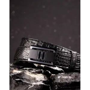 [롯데백화점]닥스 액세서리 [선물포장/쇼핑백동봉] [CAIMAN] 블랙 프리미엄 악어가죽 자동벨트 DBBE4F760