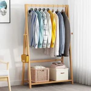 모던 원목 A타입 옷걸이 행거 선반 틈새 수납 조립식 이동 옷장